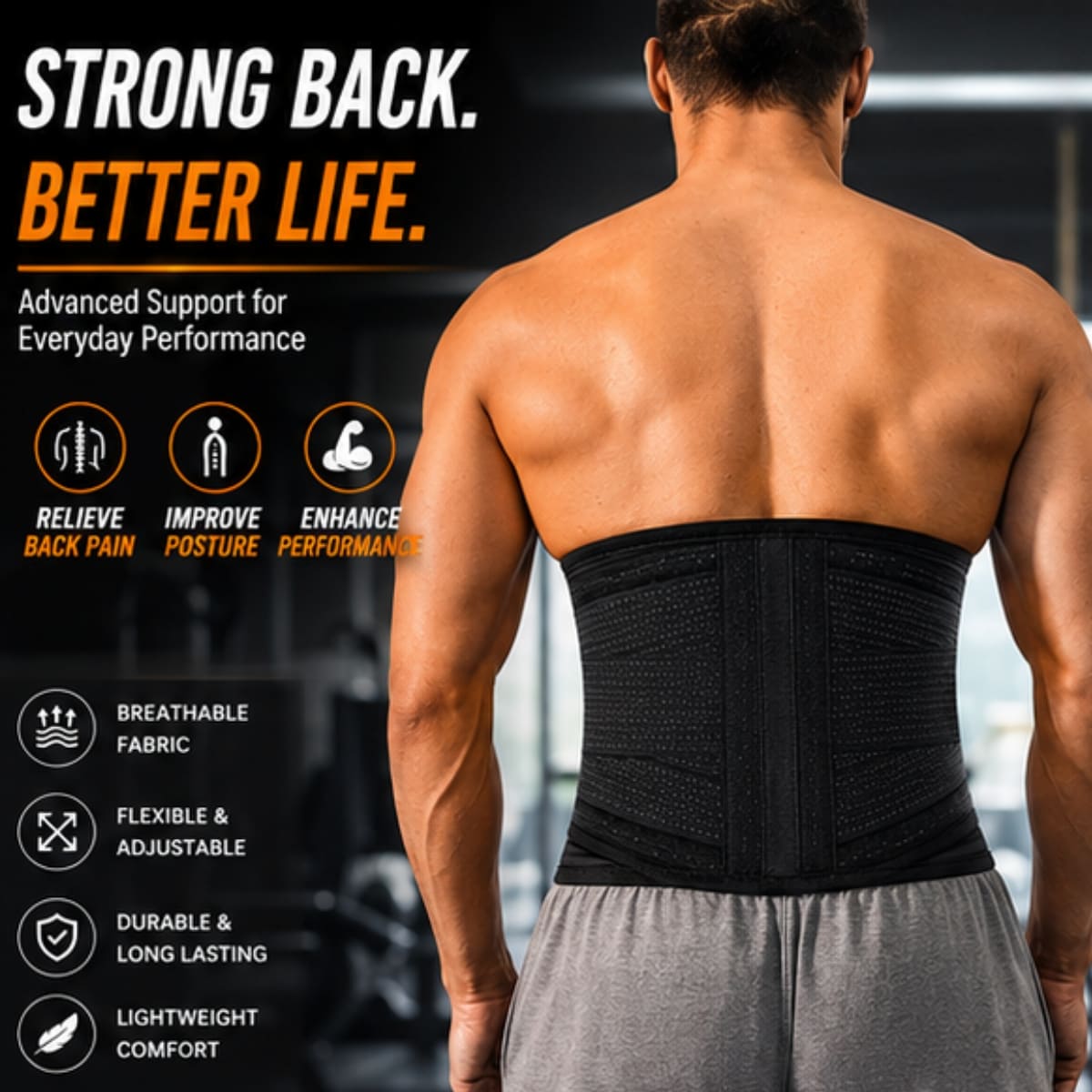 Premium Lumbar Back Support Belt | AlphagearX BD - Image 2