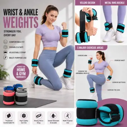 Premium Adjustable Wrist & Ankle Weights by AlphagearX BD for home gym leg toning in Bangladesh.
